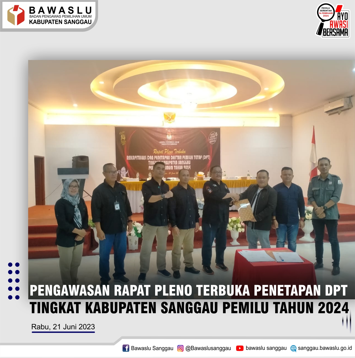 KPU Sanggau Tetapkan DPT Kabupaten Sanggau Sebanyak 359.344 Pemilih