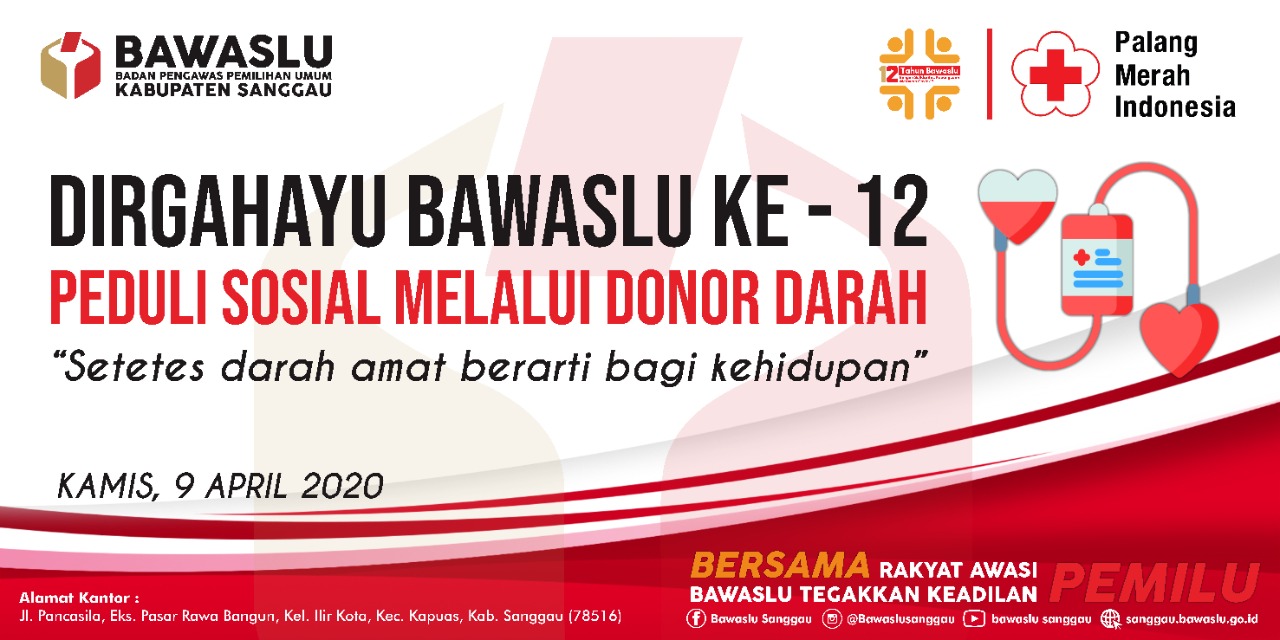 Mempegingati HUT BAWASLU KE 12 Bawaslu Sanggau Adakan Donor Darah