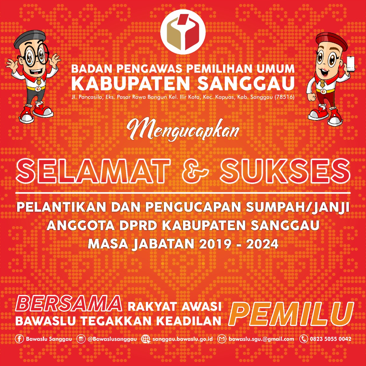 Pelantikan Anggota DPRD Kabupaten Sanggau Periode 2019-2024