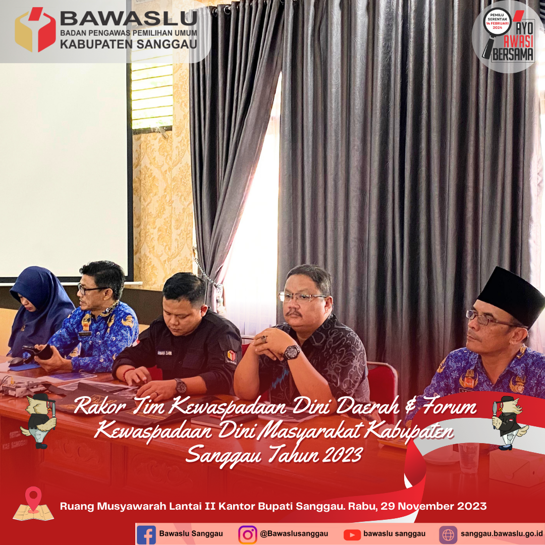 RAPAT KOORDINASI TIM KEWASPADAAN DINI DAERAH & FORUM KEWASPADAAN DINI MASYARAKAT KABUPATEN SANGGAU TAHUN 2023