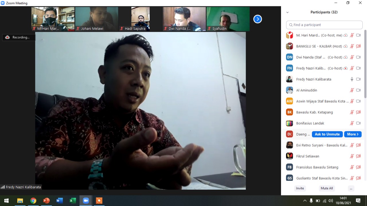 webinar Bawaslu Singkawang, Fredy Nazri Jadi Narsum