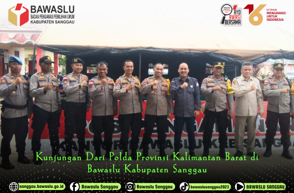 Kunjungan Kasubbagbinops Roops Polda Kalbar AKBP Suyono di Bawaslu Kabupaten Sanggau. Senin, 11 November 2024.