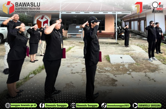 Bawaslu Kabupaten Sanggau Laksanakan Apel Pagi, Senin 14 April 2025