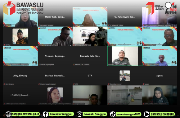 Pimpinan Bawaslu Kabupaten Sanggau Ikuti Diskusi Daring Terkait Pengawasan Kampanye