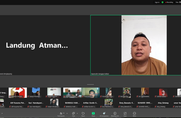 Saparudin Ikuti Rapat Teknis Uji Petik Pengawasan Pemutakhiran Daftar Pemilih Berkelanjutan se-Kalimantan Barat