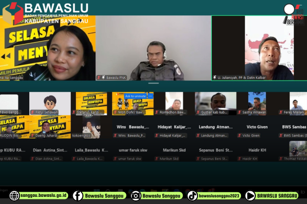 Bawaslu Kabupaten Sanggau Selenggarakan Kegiatan Selasa Menyapa via Zoom, Topik: Pemilih Pemula dalam Lanskap Pemilu 2019