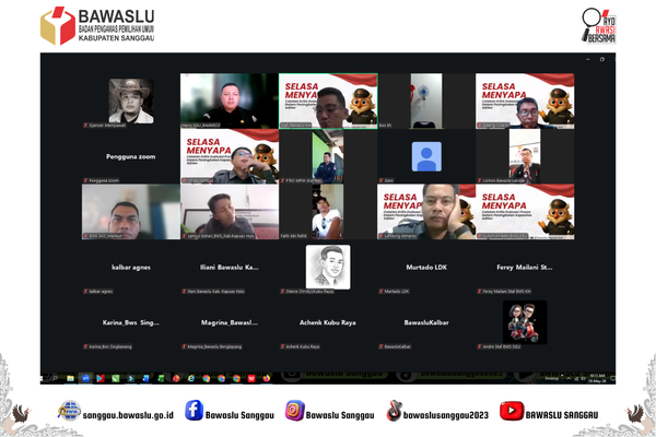 Anggota Bawaslu Kabupaten Sanggau Ahmad Zaini Sampaikan Materi Evaluasi Peningkatan Kapasitas Adhoc dalam Program Selasa Menyapa