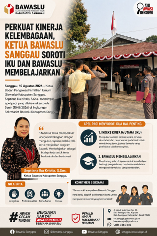 Perkuat Kinerja Kelembagaan, Ketua Bawaslu Sanggau Soroti IKU dan Bawaslu Membelajarkan