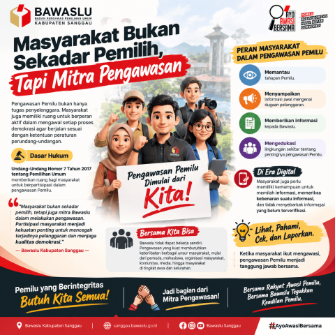 Masyarakat Bukan Sekadar Pemilih, Tapi Mitra Pengawasan
