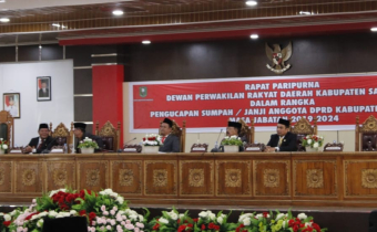 Bawaslu Sanggau hadiri Pelantikan 40 Anggota DPRD Kabupaten Sanggau terpilih