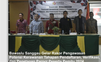 Jelang Pendaftaran Partai Politik Peserta Pemilu, Bawaslu Sanggau Gelar Rakor Besama Partai Politik.