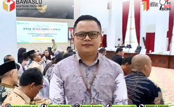 Anggota Bawaslu Kabupaten Sanggau, Ahmad Zaini mengikuti Seminar Nasional bertajuk "Literasi Pengawasan Pemilu dan Peluncuran Katalog Buku Bawaslu" 