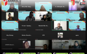Pimpinan Bawaslu Kabupaten Sanggau Ikuti Diskusi Daring Terkait Pengawasan Kampanye