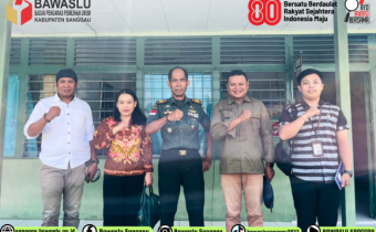 Ketua dan Anggota Bawaslu Sanggau Lakukan Koordinasi Terkait PDPB di Kodim 1204/Sanggau